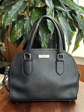 KATE SPADE Saffiano Leather Dome Two-Way Bag, Black